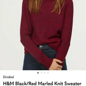 H&M Burgundy Marled Knit Sweater